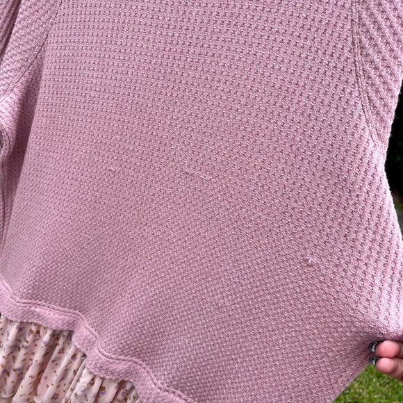 Free People Opposites Attract Floral Oversize Thermal Mesh Mini Dress Size M - Picture 7 of 10